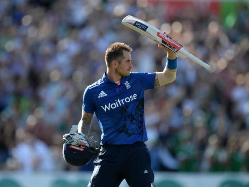 England's Alex Hales acknowledges the crowd as he leaves the pitch after being dismissed for 171