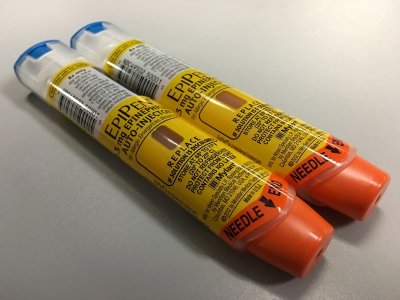 EpiPen auto-injection epinephrine pens manufactured by Mylan NV pharmaceutical company for use by severe allergy sufferers are seen in Washington U.S