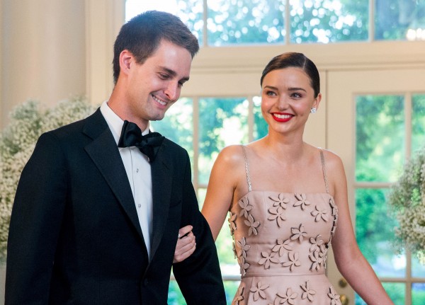 Evan Spiegel and Miranda Kerr