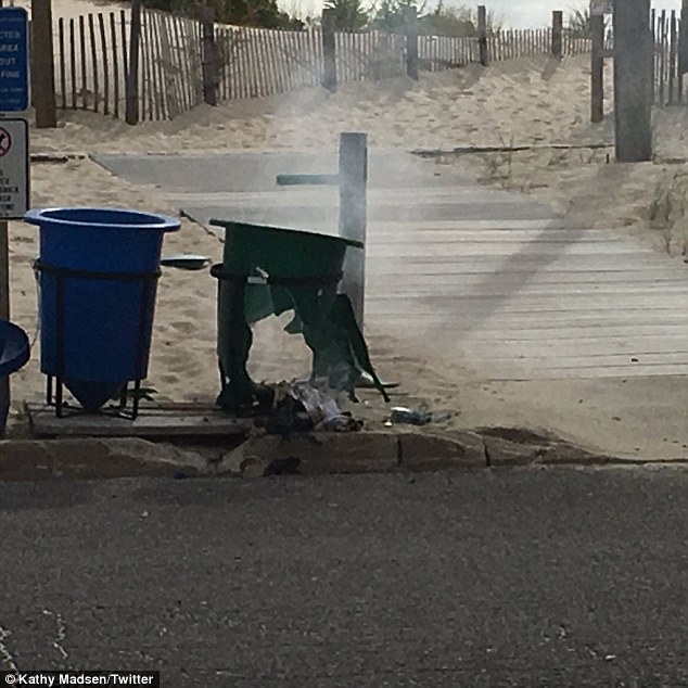 A pipe bomb set in a garbage can exploded in Seaside Park New Jersey before thousands of runners were due to take part in a charity 5K race to benefit marines and sailors