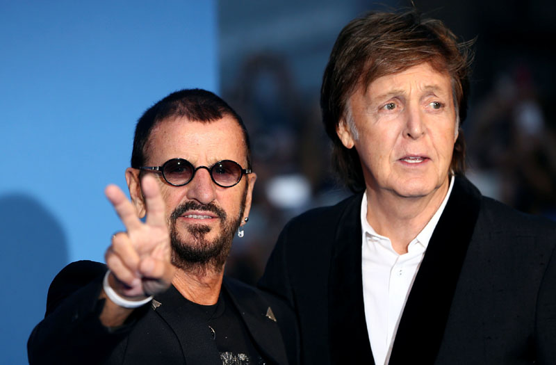 Former Beatles Ringo Starr and Paul Mc Cartney attend the world premiere of 'The Beatles Eight Days a Week- The Touring Years&#039 in London Britain