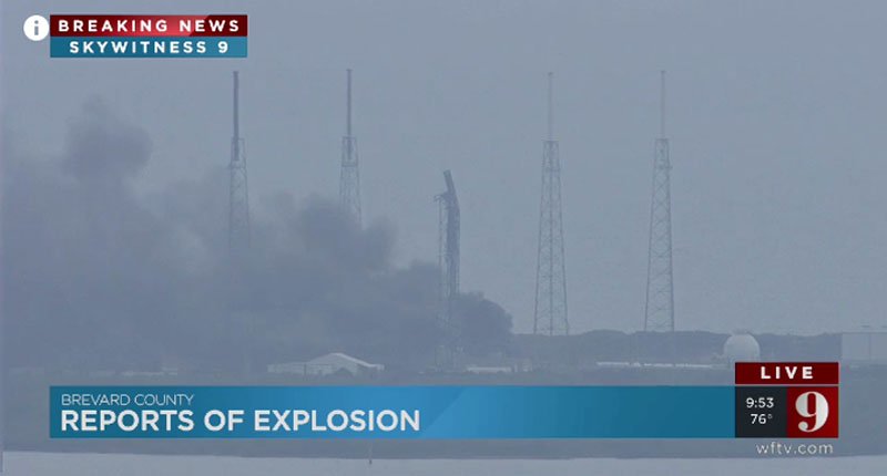 SpaceX Falcon 9 rocket explodes on launch site at Cape Canaveral, space firm says