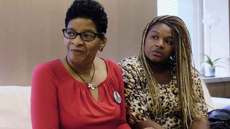 Geneva Reed-Veal left mother of Sandra Bland waits with her daughter Shavon Bland in the family's attorney's office Thursday Sept. 15 2016 in Chicago