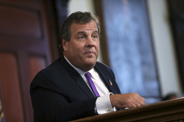 Gov. Chris Christie listens to a question from the media in Trenton N.J. Three years after gridlock paraly