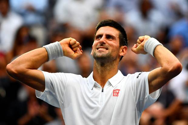 Final countdown Novak Djokovic celebrates US Open semi-final victory over Gael Monfils in New York last night