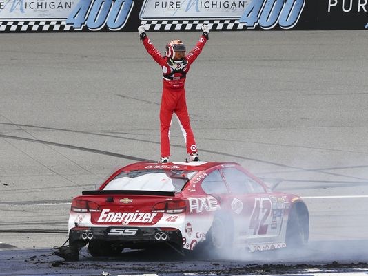 Larson Becomes A Sprint Cup Race Winner