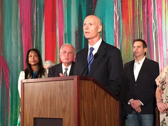 Florida Gov. Rick Scott. announces that the Wynwood neighborhood of Miami is free of Zika on Sept. 19 2016