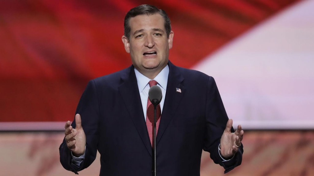 Sen. Ted Cruz R-Tex. speaks during the third day of the Republican National Convention in Cleveland Wednesday