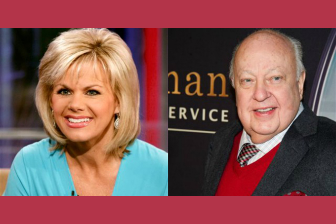 Former Fox News TV personality Gretchen Carlson in 2010 and Fox News chief executive Roger Ailes in 2015