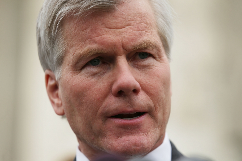 WASHINGTON DC- APRIL 27 Former Virginia Governor Robert Mc Donnell speaks to members of the media in front of the U.S. Supreme Court