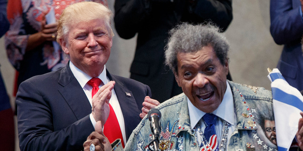 Former boxing promoter Don King let loose when he took to the stage to introduce Trump in Ohio