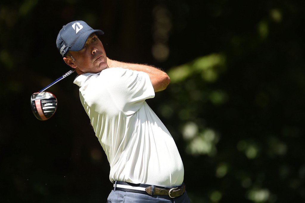 CARMEL IN- SEPTEMBER 11 Matt Kuchar hits his tee shot on the second hole during the final round of the BMW Championship at Crooked Stick Golf Club