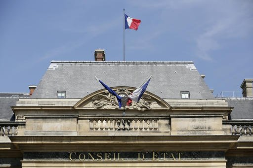 A view of the Conseil d'Etat France's top administrative court in Paris Friday Aug. 26 2016. The court has overturned a town burkini ban amid shock and anger worldwide after some Muslim women were ordered to remove body-concealing garments on French