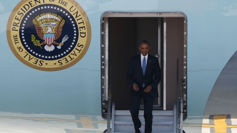 U.S. President Barack Obama arrives at Hangzhou Xiaoshan international airport before the G20 Summit in Hangzhou Zhejiang province China