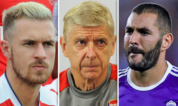 Aaron Ramsey Arsene Wenger and Karim Benzema