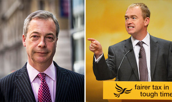 Tim Farron Nigel farage