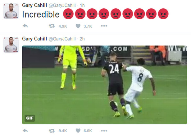 Gary Cahill vents his frustration on Twitter