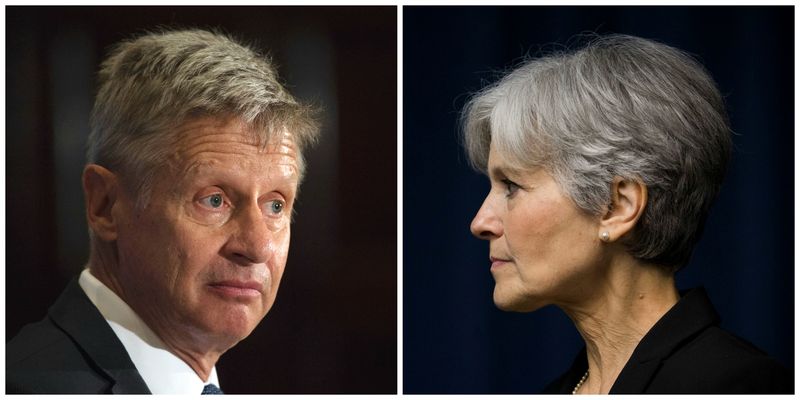 Third party nominees Libertarian Party's Gary Johnson and the Green Party's Jill Stein