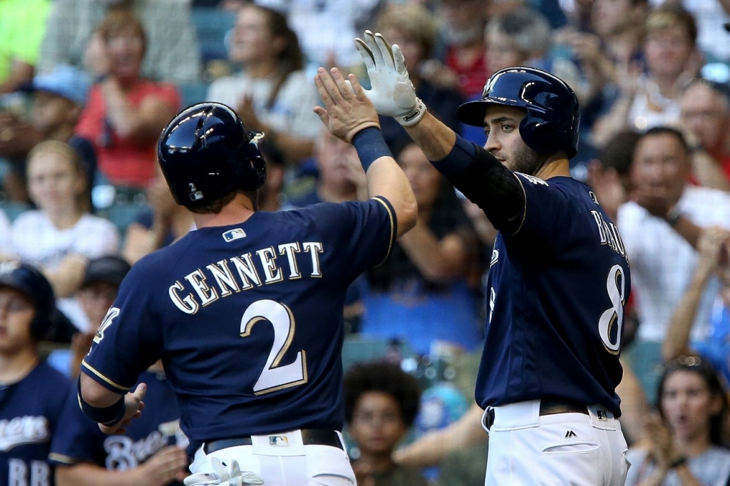 Gennett’s homer gave the Brewers an early 3-0 lead