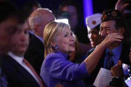 CINCINNATI OH- AUGUST 31 Democratic presidential nominee Hillary Clinton greets attendees at the American Legion Conventi