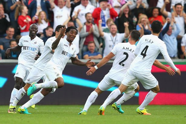 Getty Images

Leroy Fer celebrates putting Swansea City 2-1 up against Chelsea