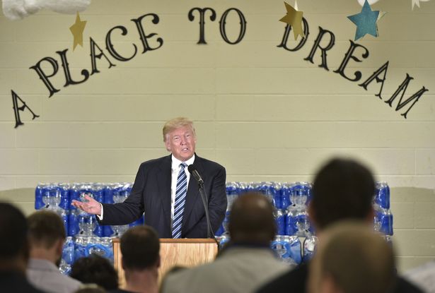 Getty
Republican presidential nominee Donald Trump speaks at the Bethel United Methedoist Church