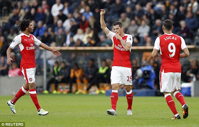 Granit Xhaka puts the icing on the cake after scoring a 30-yard screamer for Arsenal