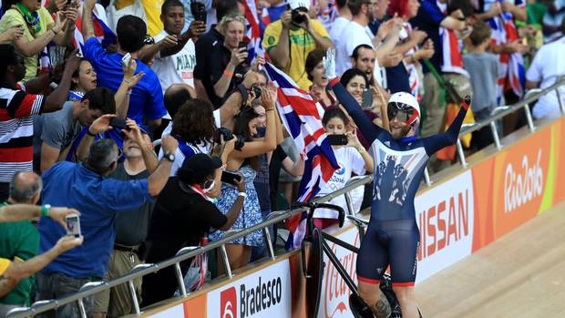 Great Britain's Jon Allan Butterworth celebrates in Rio de Janeiro Brazil