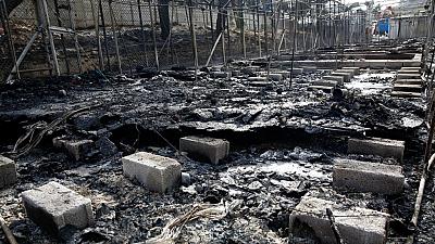 Fire at Greece refugee camp