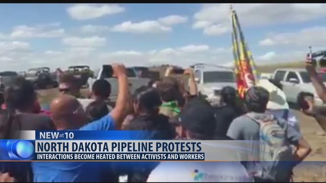 Protests heat up at North Dakota pipeline site