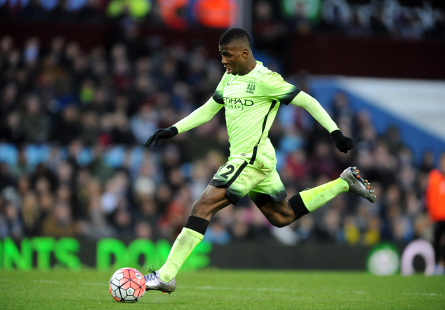 Manchester City's Kelechi Iheanacho scores his hat-trick against Villa during the English FA Cup fourth