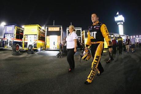 RICHMOND VA- SEPTEMBER 10 Ryan Newman driver of the #31 Caterpillar Chevrolet reacts after being involved in an on-track incident during the NASCAR Sprint Cup Series Federated Auto Parts 400 at Richmond International Raceway