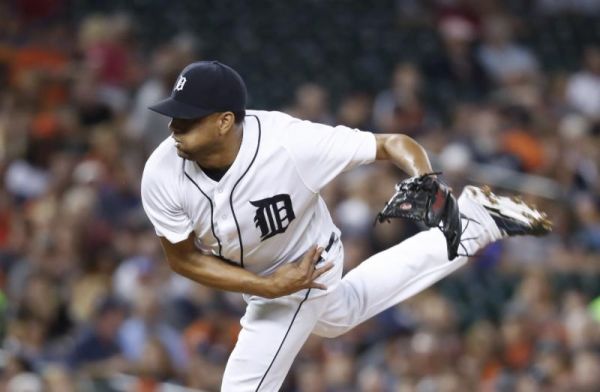 Detroit Tigers relief pitcher Francisco Rodriguez throws against