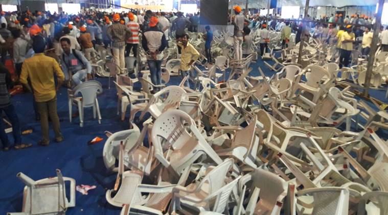 Hardik Patel supporters vandalised furniture at Patidar meet in Gujarat