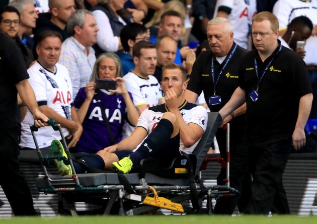 Harry Kane is stretchered off after scoring the winning goal against Sunderland at White Hart Lane