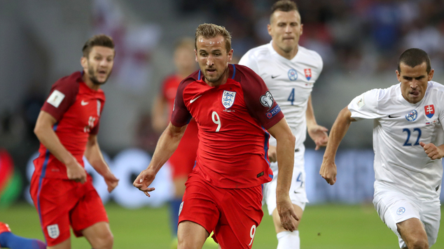 Harry Kane played as the lone striker in England's 1-0 win over Slovakia