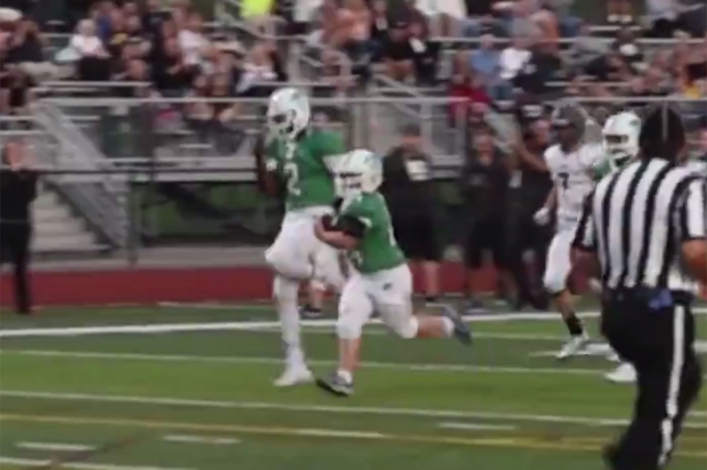 High school water boy with Down syndrome runs for unforgettable touchdown