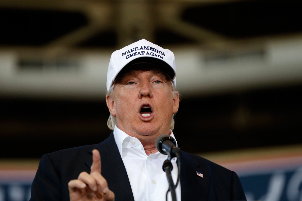 Republican presidential candidate Donald Trump speaks at Joni's Roast and Ride a fundraiser for a PAC at the Iowa State Fairgrounds in Des Moines Iowa Saturday Aug. 27 2016