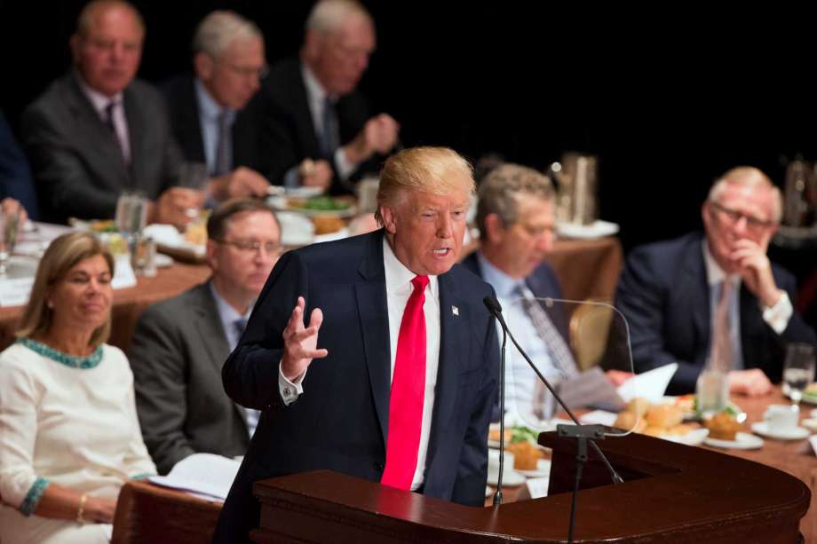 Republican presidential candidate Donald Trump speaks to the Economic Club of New York Thursday Sept. 15 2016 in New York. ORG XMIT NYEV102