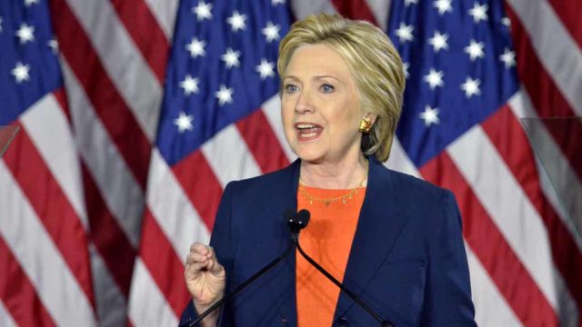 Hillary Clinton at a campaign appearance in San Diego