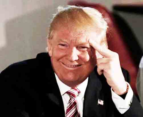 Republican presidential nominee Donald Trump smiles as he meets with local labor leaders and union members during a campaign stop in Brook Park Ohio