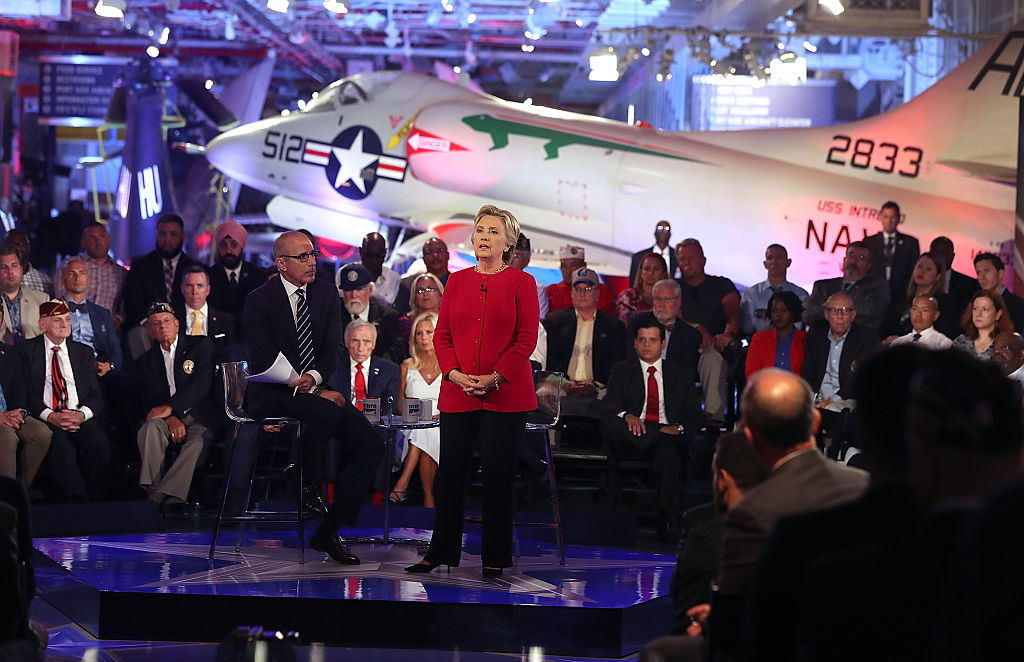 Hillary Clinton fields questions from veterans during NBC News presidential forum on Wednesday