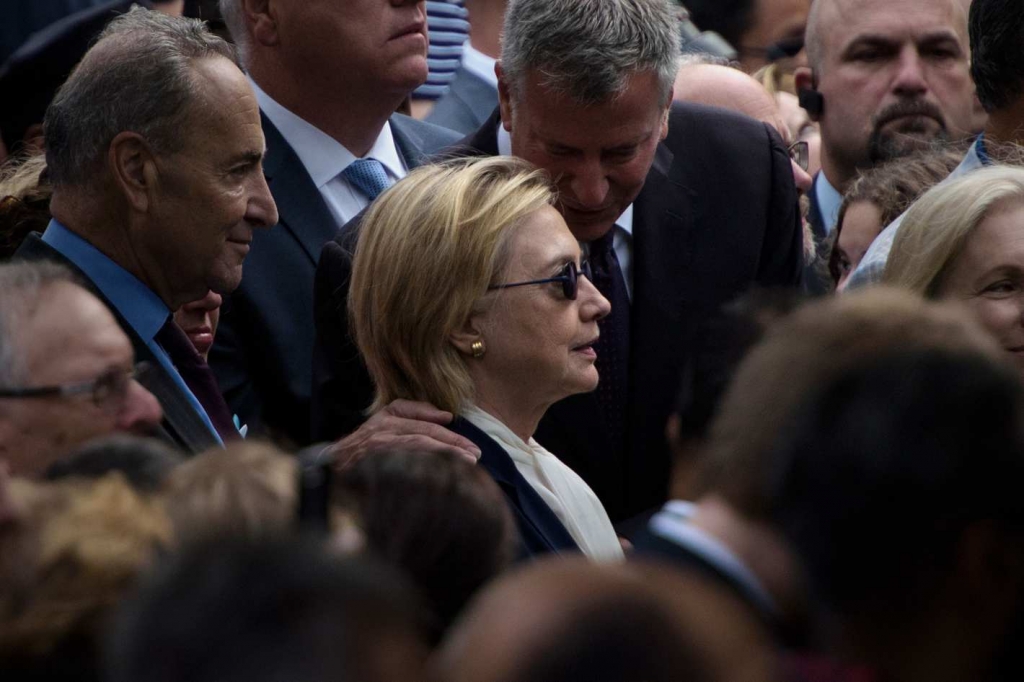 Hillary Clinton prior to leaving the ceremony