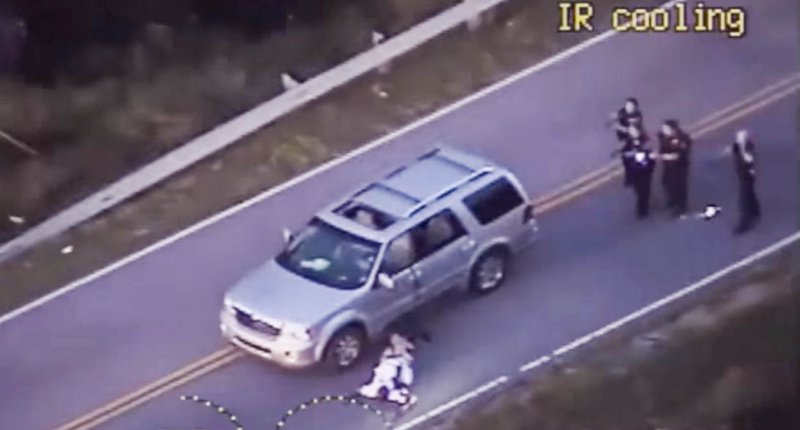 Helicopter footage of Terence Crutcher after being shot by police