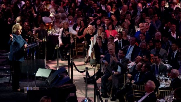 Hillary Clinton speaks at a LBGT For Hillary Gala in New York on Friday