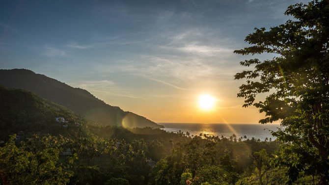 The sun sets over the Philippines