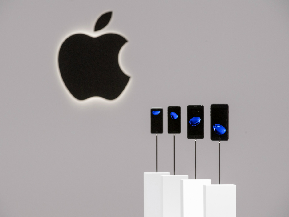 Apple Inc. iPhone 7 and 7s smartphones are displayed during an event in San Francisco California