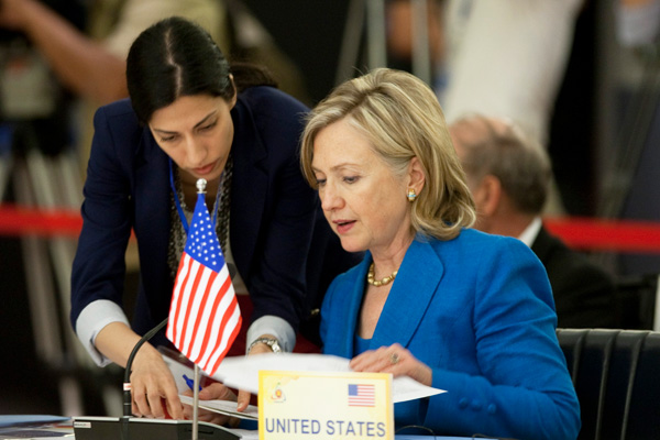 Huma Abedin and Hillary Clinton