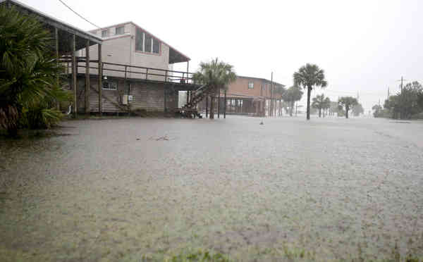 Winds from Hurricane Hermine are lashing Florida's northern Gulf Coast as residents stock up on provisions