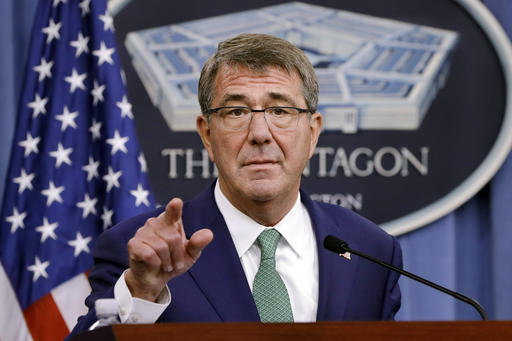 Defense Secretary Ash Carter appears at a news conference at the Pentagon. The nation’s top military officials are expected to face sharp questions from Republicans angry the